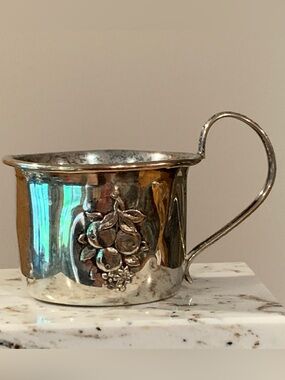 Vintage Webster Sterling Silver Baby Cup – Repousse Fruit Pattern (#22541 style)